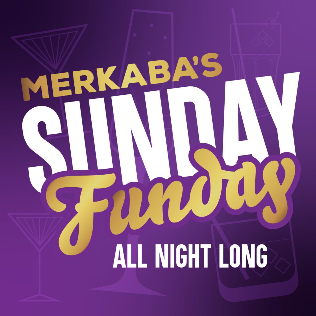 graphic for Merkaba's Sunday Funday drink deals