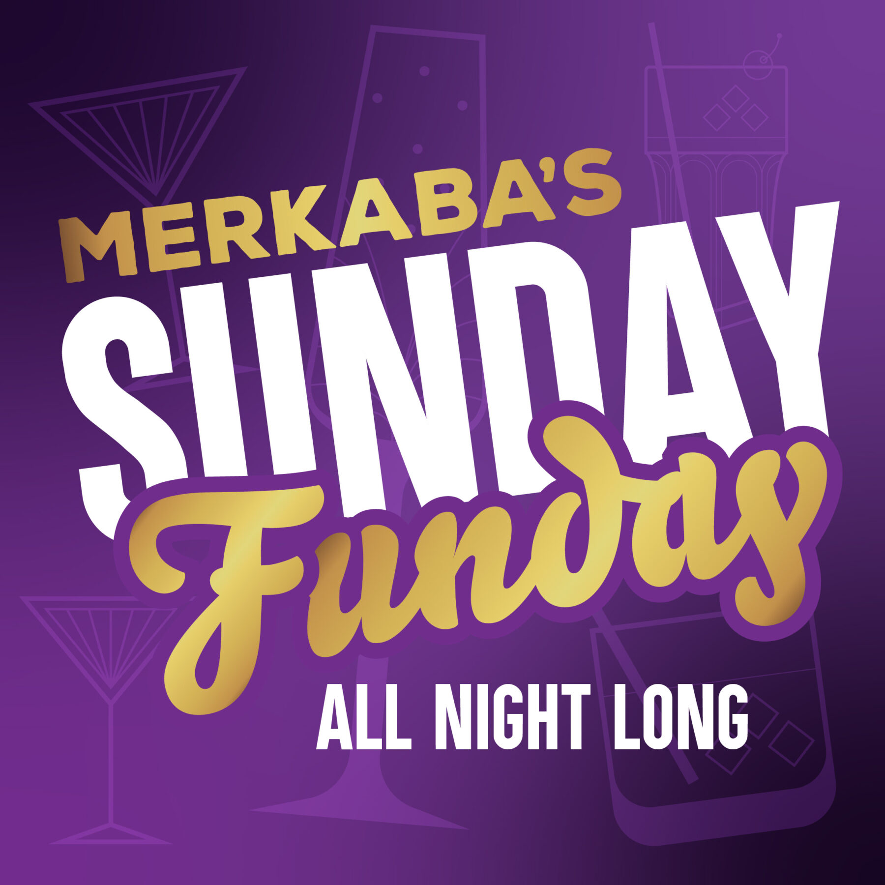 graphic for Merkaba's Sunday Funday drink deals
